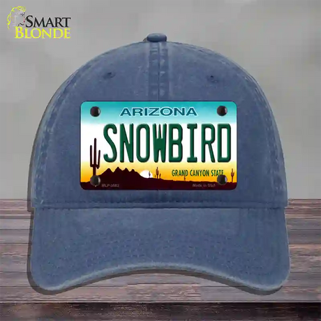 Snowbird Arizona Novelty License Plate Hat Unconstructed Cotton / Navy