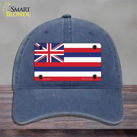 Hawaii Flag State Flag Novelty License Plate Hat Unconstructed Cotton / Navy