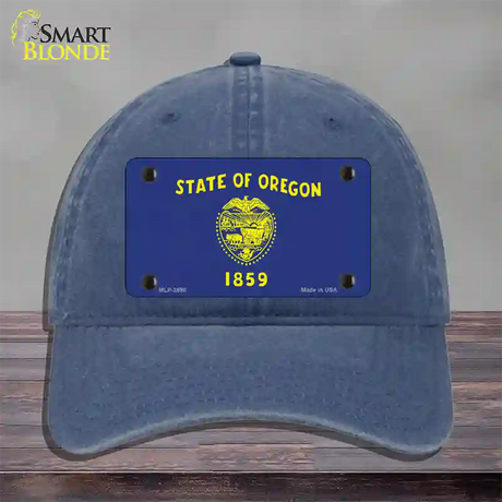 Oregon State Flag Novelty License Plate Hat Unconstructed Cotton / Navy