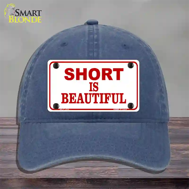 Short Is Beautiful Novelty License Plate Hat Unconstructed Cotton / Navy