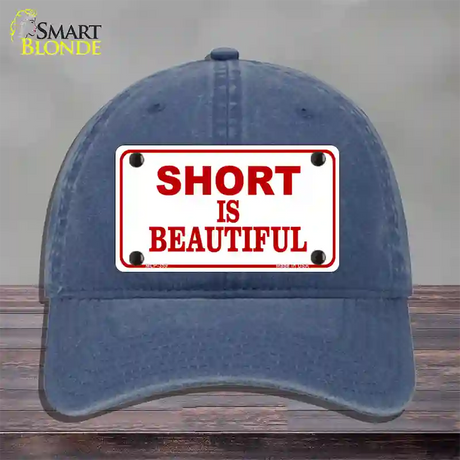 Short Is Beautiful Novelty License Plate Hat Unconstructed Cotton / Navy