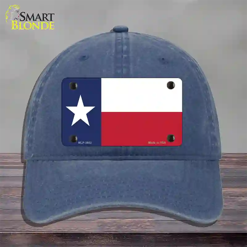 Texas State Flag Novelty License Plate Hat Unconstructed Cotton / Navy