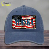 Alaska USA Novelty License Plate Hat Unconstructed Cotton / Navy