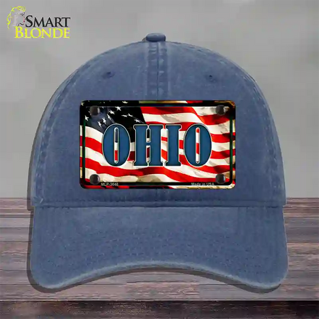 Ohio USA Novelty License Plate Hat Unconstructed Cotton / Navy