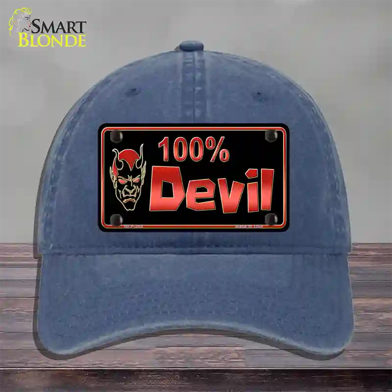 100% Devil Novelty License Plate Hat Unconstructed Cotton / Navy