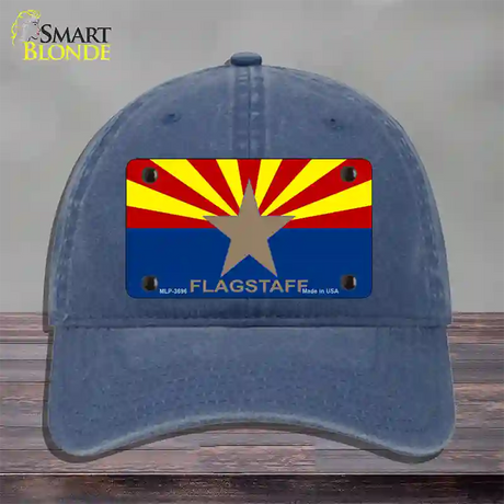 Flagstaff Arizona State Flag Novelty License Plate Hat Unconstructed Cotton / Navy