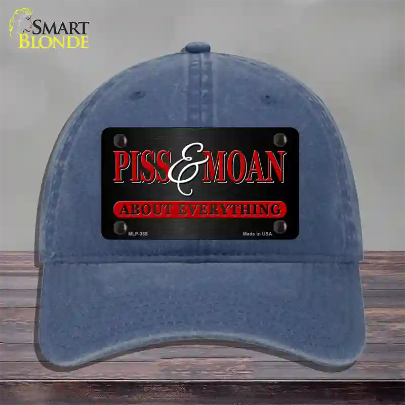 Piss & Moan Novelty License Plate Hat Unconstructed Cotton / Navy