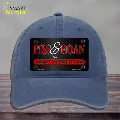 Piss & Moan Novelty License Plate Hat Unconstructed Cotton / Navy