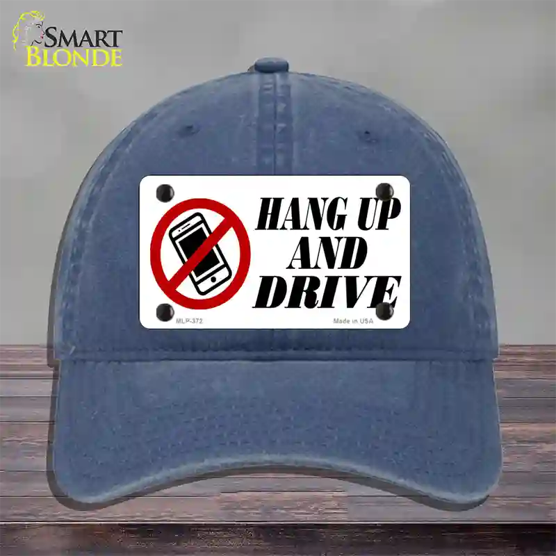 Hang Up And Drive Novelty License Plate Hat Unconstructed Cotton / Navy