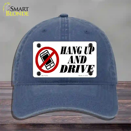 Hang Up And Drive Novelty License Plate Hat Unconstructed Cotton / Navy