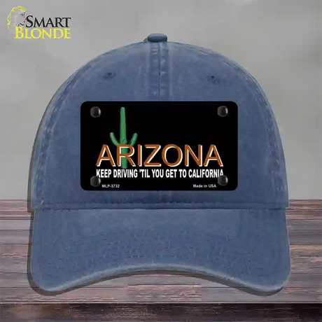 Arizona Keep Driving Novelty License Plate Hat Unconstructed Cotton / Navy