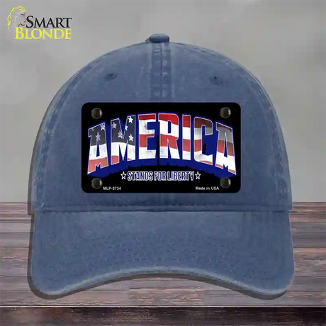 America Novelty License Plate Hat Unconstructed Cotton / Navy