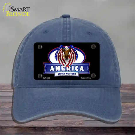 America United Novelty License Plate Hat Unconstructed Cotton / Navy