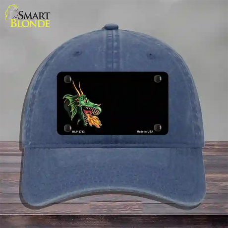 Dragon Offset Customizable Novelty License Plate Hat Unconstructed Cotton / Navy