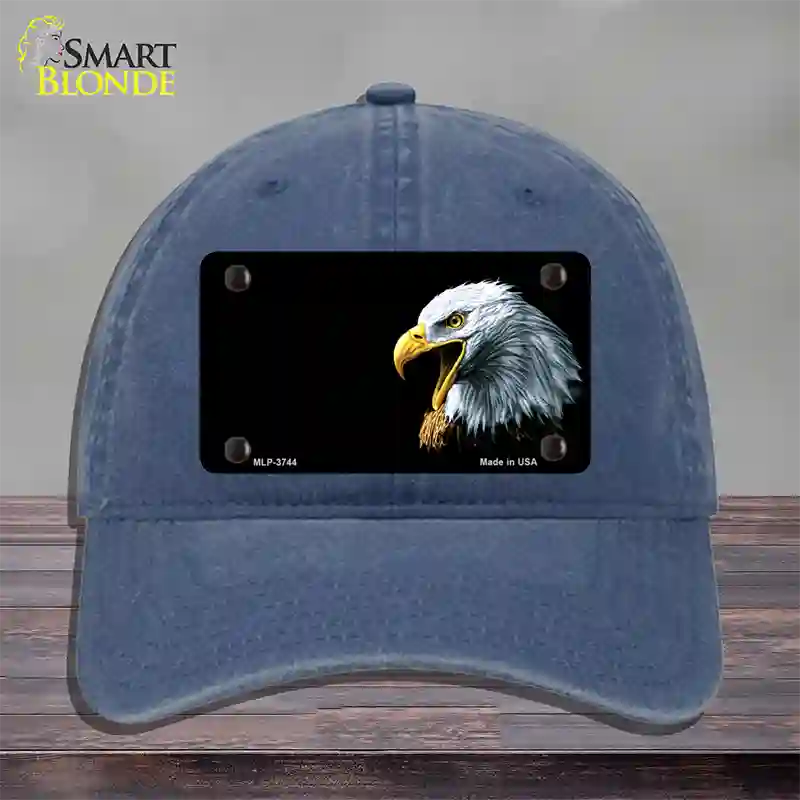 Bald Eagle Offset Novelty License Plate Hat Unconstructed Cotton / Navy