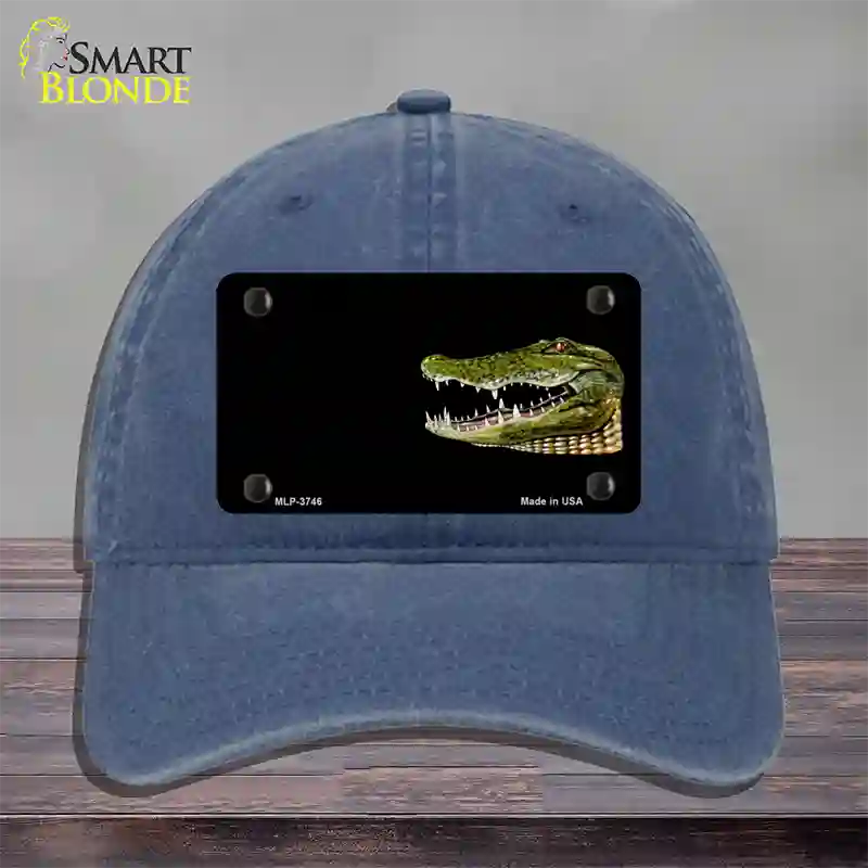 Gator Offset Novelty License Plate Hat Unconstructed Cotton / Navy