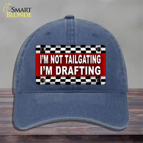 Not Tailgating Drafting Novelty License Plate Hat Unconstructed Cotton / Navy