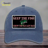 Keep the Fish Novelty License Plate Hat Unconstructed Cotton / Navy