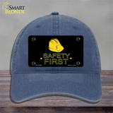 Safety First Novelty License Plate Hat Unconstructed Cotton / Navy