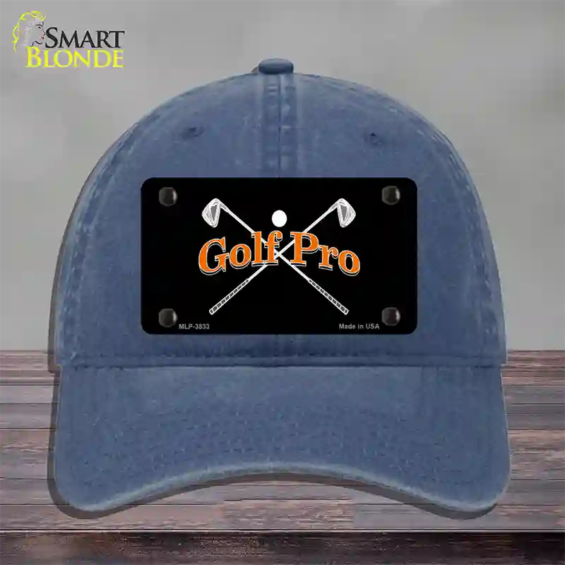 Golf Pro Novelty License Plate Hat Unconstructed Cotton / Navy