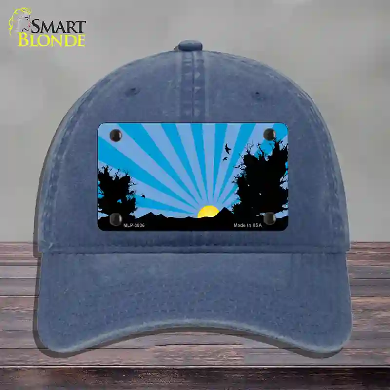 Southwest Blue Sunset Novelty License Plate Hat Unconstructed Cotton / Navy