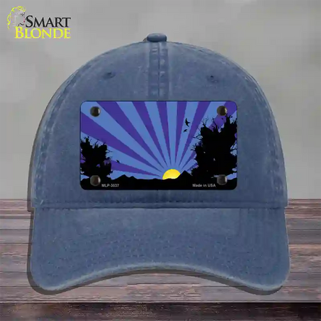 Southwest Purple Sunset Novelty License Plate Hat Unconstructed Cotton / Navy