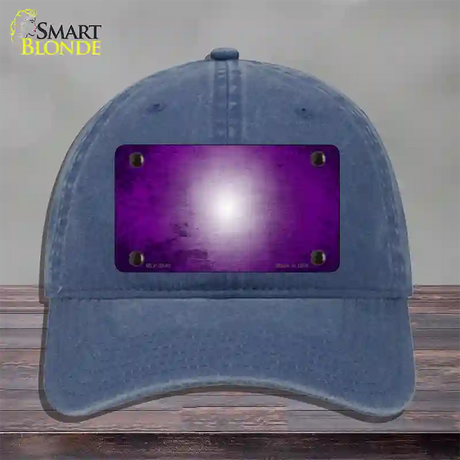 Purple White Fade Scratched Novelty License Plate Hat Unconstructed Cotton / Navy