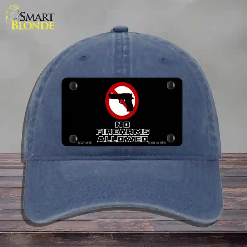 No Firearms Allowed Novelty License Plate Hat Unconstructed Cotton / Navy