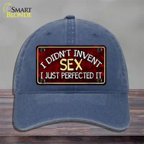 Didnt Invent Sex Novelty License Plate Hat Unconstructed Cotton / Navy