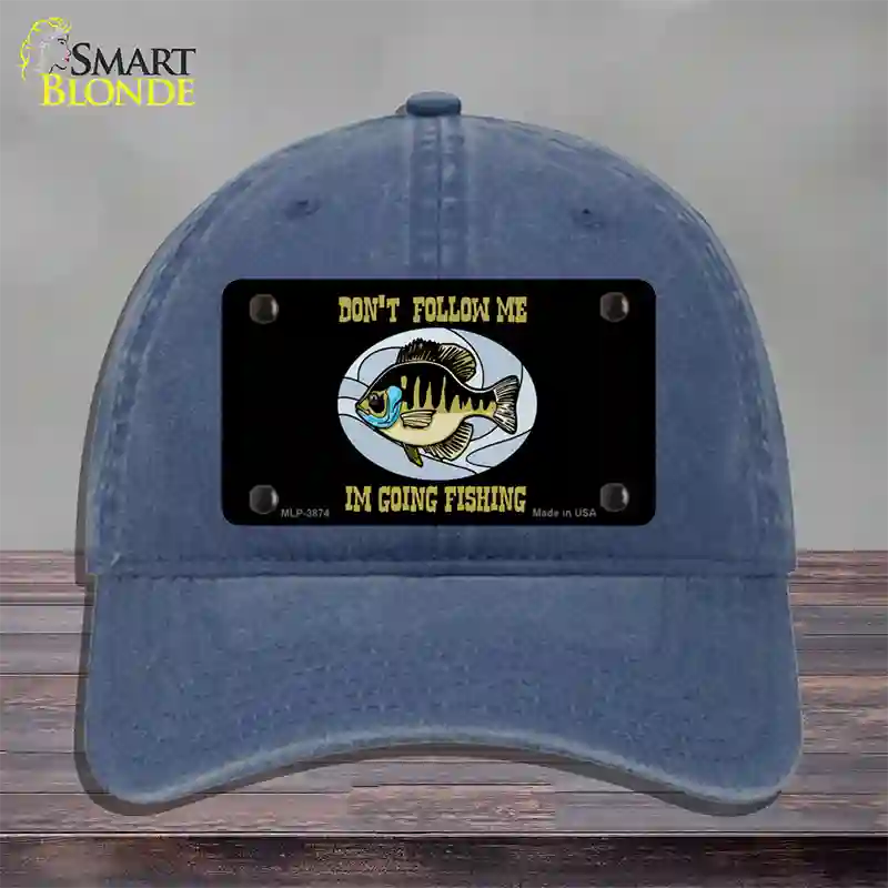 Dont Follow Me Novelty License Plate Hat Unconstructed Cotton / Navy