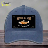 If Fishing Is A Sport Novelty License Plate Hat Unconstructed Cotton / Navy