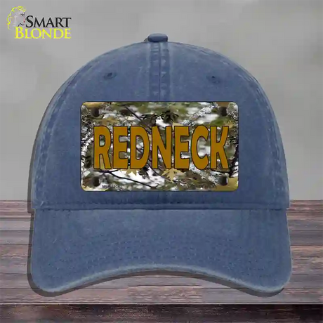 Redneck Camo Novelty License Plate Hat Unconstructed Cotton / Navy