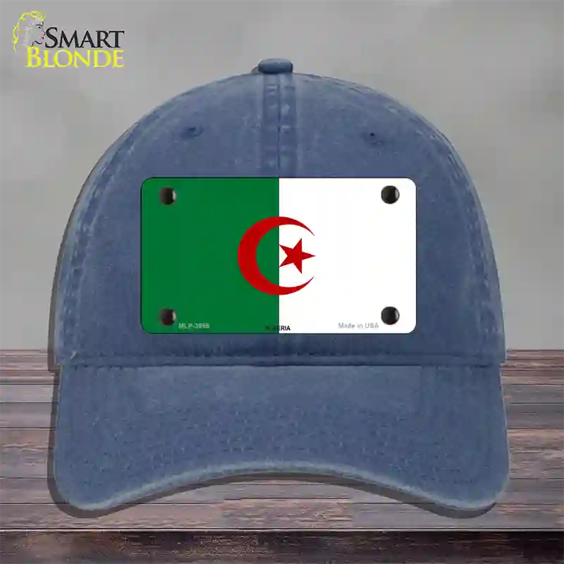 Algeria Flag Novelty License Plate Hat Unconstructed Cotton / Navy