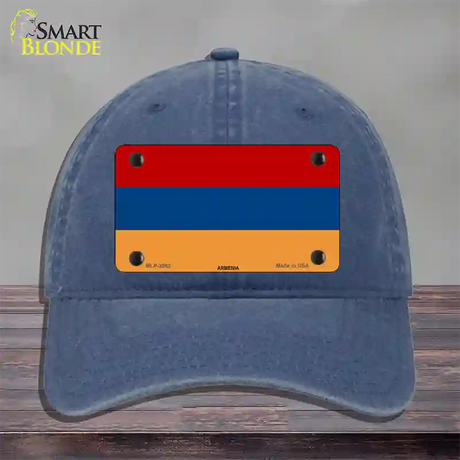 Armenia Flag Novelty License Plate Hat Unconstructed Cotton / Navy