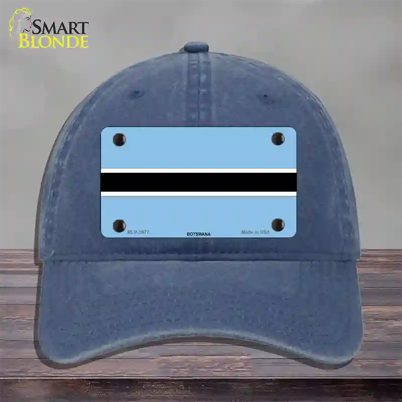 Botswana Flag Novelty License Plate Hat Unconstructed Cotton / Navy