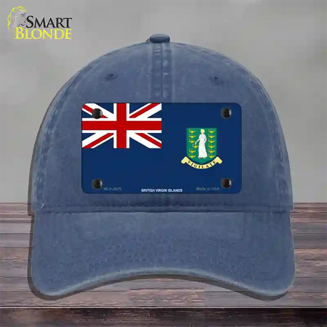 British Virgin Islands Flag Novelty License Plate Hat Unconstructed Cotton / Navy