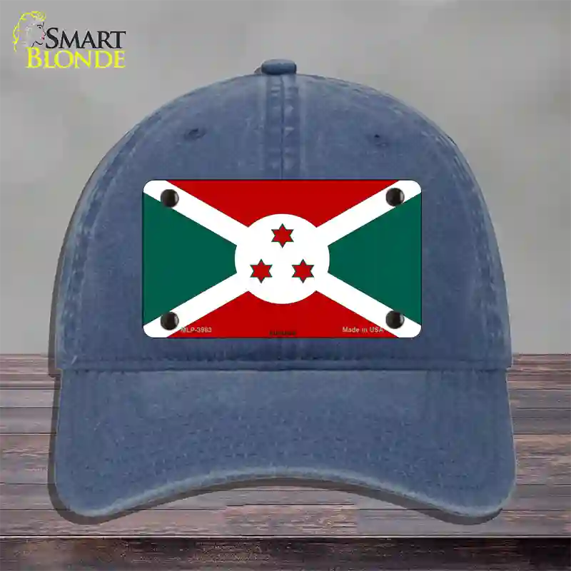 Burundi Flag Novelty License Plate Hat Unconstructed Cotton / Navy