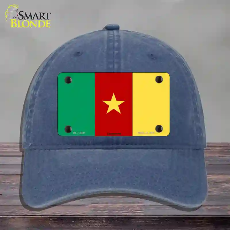 Cameroon Flag Novelty License Plate Hat Unconstructed Cotton / Navy