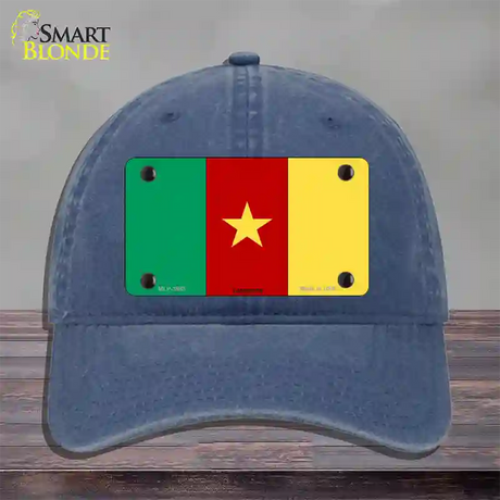 Cameroon Flag Novelty License Plate Hat Unconstructed Cotton / Navy