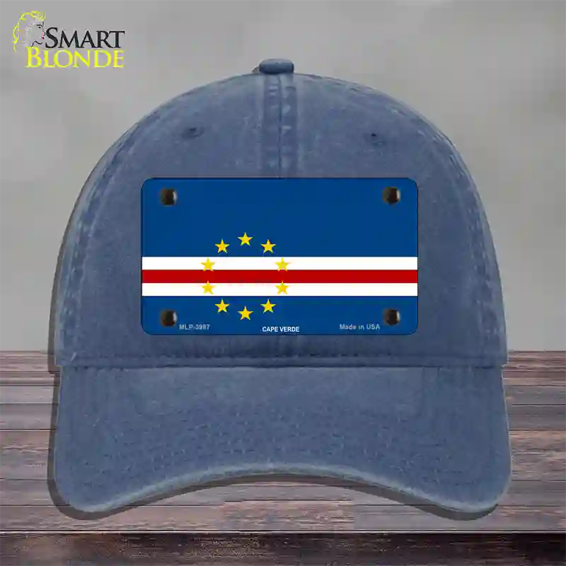 Cape Verde Flag Novelty License Plate Hat Unconstructed Cotton / Navy