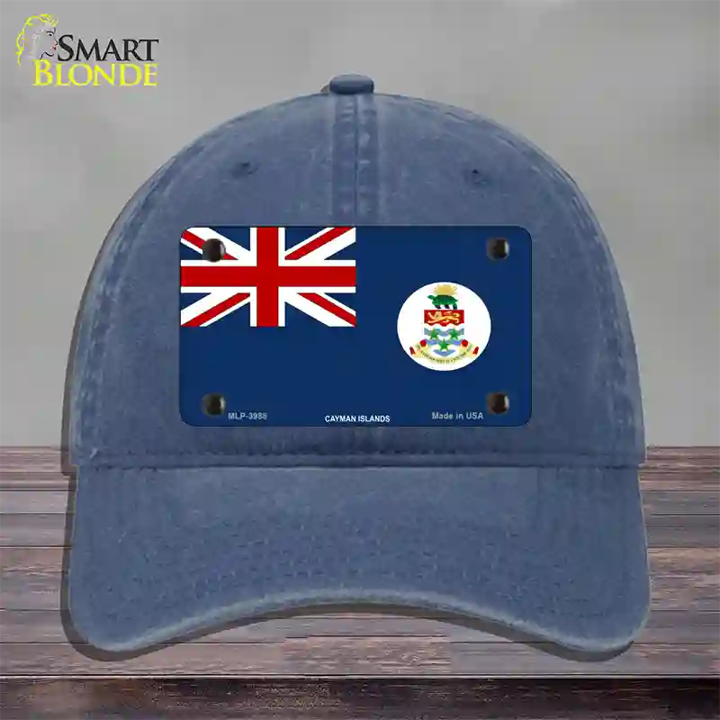 Cayman Islands Flag Novelty License Plate Hat Unconstructed Cotton / Navy