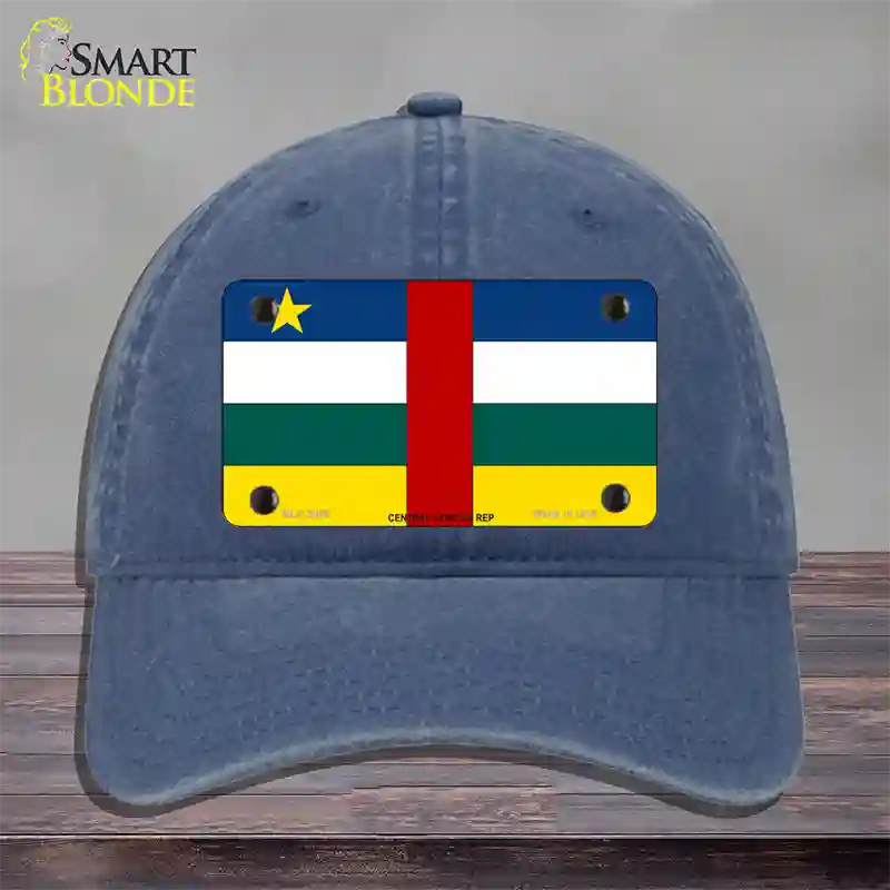 Central African Rep Flag Novelty License Plate Hat Unconstructed Cotton / Navy