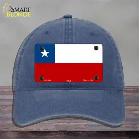 Chile Flag Novelty License Plate Hat Unconstructed Cotton / Navy