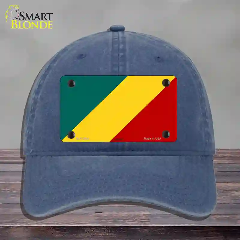 Congo Flag Novelty License Plate Hat Unconstructed Cotton / Navy