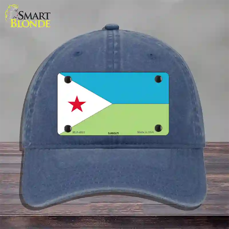 Djibouti Flag Novelty License Plate Hat Unconstructed Cotton / Navy