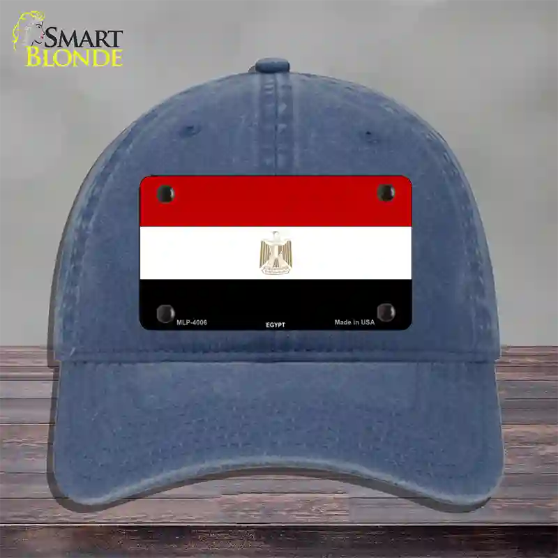 Egypt Flag Novelty License Plate Hat Unconstructed Cotton / Navy