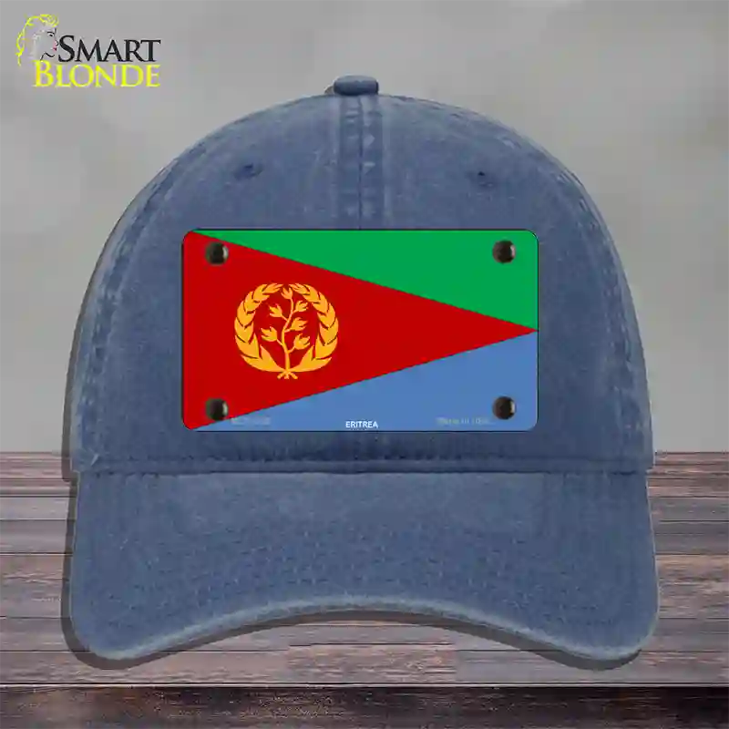 Eritrea Flag Novelty License Plate Hat Unconstructed Cotton / Navy