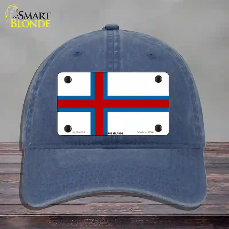 Faroe Islands Flag Novelty License Plate Hat Unconstructed Cotton / Navy