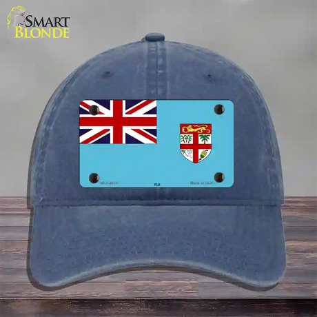Fiji Flag Novelty License Plate Hat Unconstructed Cotton / Navy