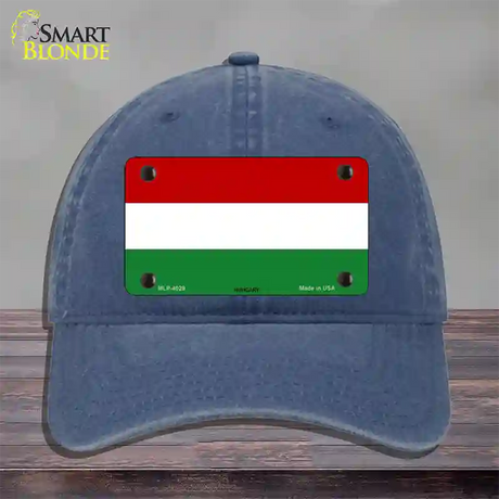 Hungary Flag Novelty License Plate Hat Unconstructed Cotton / Navy